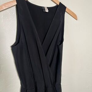 DREW Anthropologie Black Wrap Sleeveless Jumpsuit XS